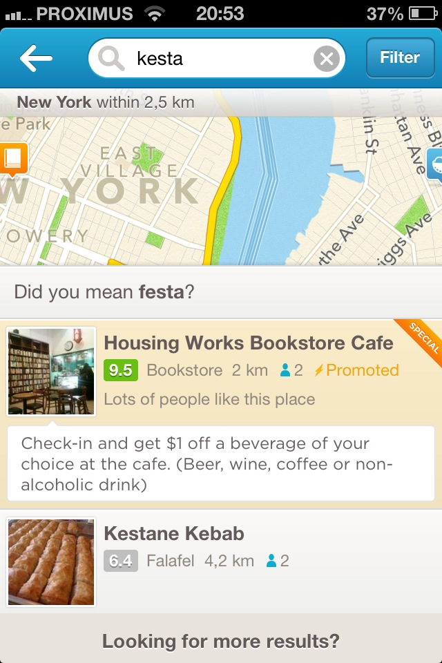 Foursquare Advertising Promoted Specials